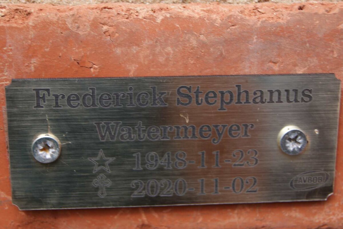 WATERMEYER Frederick Stephanus 1948-2020
