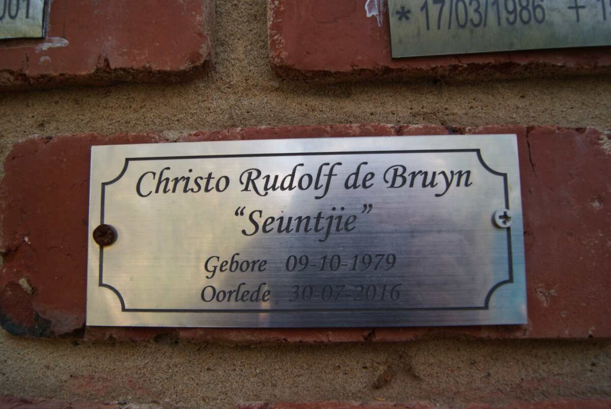BRUYN Christo Rudolf, de 1979-2016
