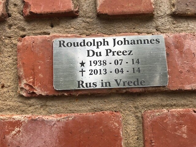 PREEZ Roudolph Johannes, du 1938-2013
