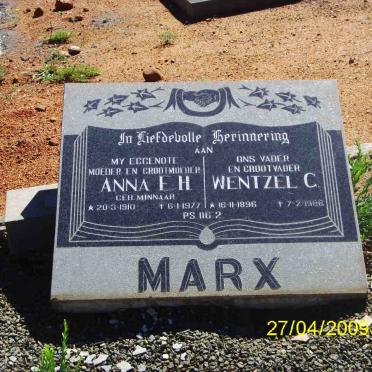 MARX Wentzel C. 1896-1986 &amp; Anna E.H. MINNAAR 1910-1977