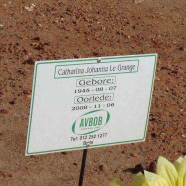 GRANGE Catherina Johanna, le 1945-2008