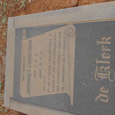 KLERK Johannes Christiaan, de 1971-1971