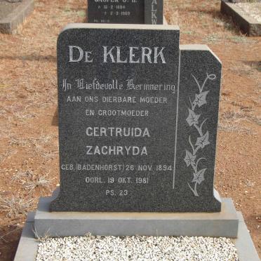KLERK Gertruida Zachryda, de nee BADENHORST 1894-1981