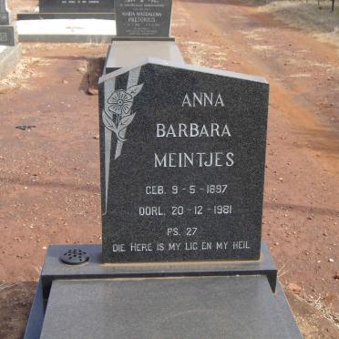MEINTJES Anna Barbara 1897-1981