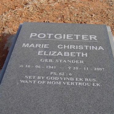 POTGIETER Marie Christina Elizabeth  nee STANDER 1941-2007