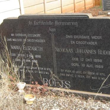 ROETS Nicolaas Johannes Rudolf 1898-1969 &amp; Maria Elizabeth MEYER 1898-1968