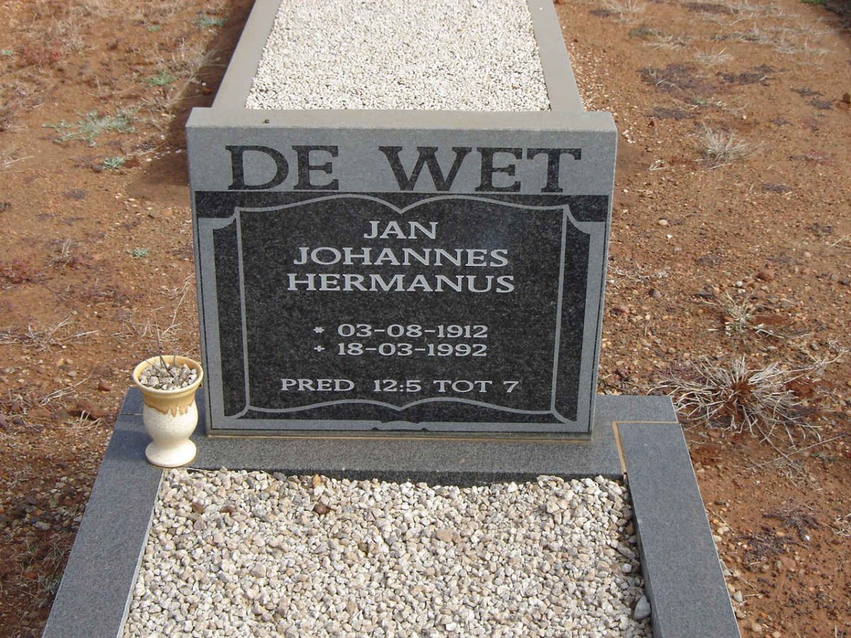 WET Jan Johannes Hermanus, de 1912-1992