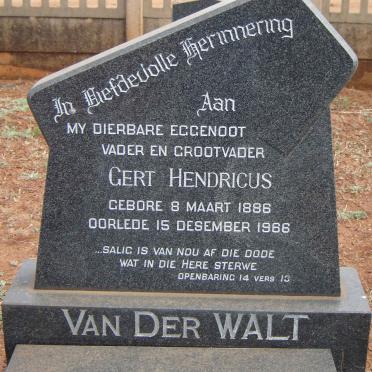 WALT Gert Hendricus, van der 1886-1966