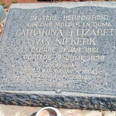 NIEKERK Catharina Elizabeth, van 1851-1938