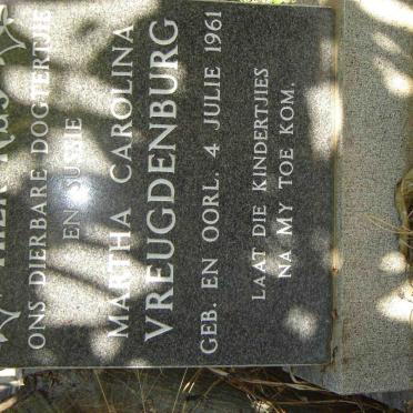 VREUGDENBURG Martha Carolina 1961-1961
