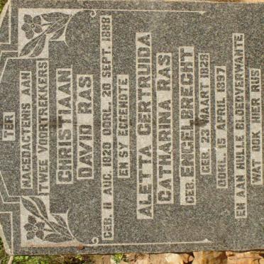 RAS Christiaan David 1820-1888 &amp; Aletta Gertruida Catharina ENGELBRECHT 1828-1897