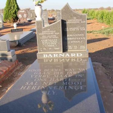BARNARD Johannes Christiaan 1941-1998 &amp; Cornelia Johanna Stevina 1947-