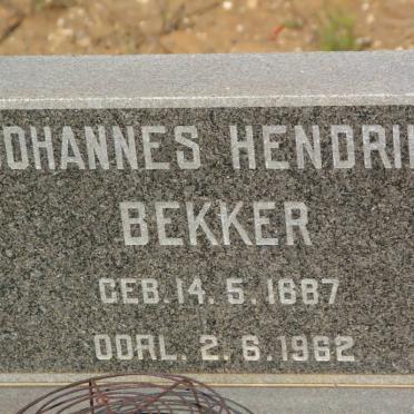 BEKKER Johannes Hendrik 1887-1962