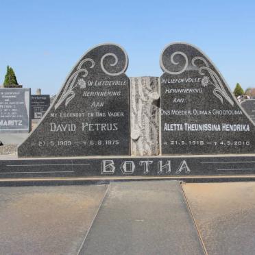 BOTHA David Petrus 1909-1975 &amp; Aletta Theunissina Hendrika 1918-2010
