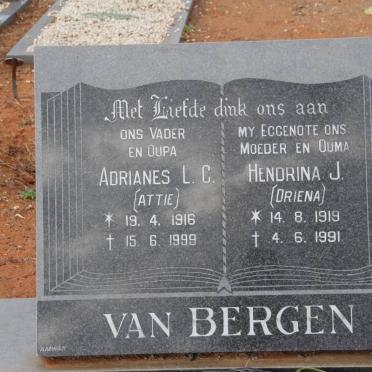 BERGEN Adrianes L.C., van 1916-1999 &amp; Hendrina J. 1919-1991
