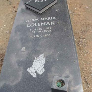 COLEMAN Alida Maria 1922-2003