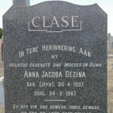 CLASE Hans Jurgens Porgieter 1907-1974 &amp; Anna Jacoba Gezina UYS 1907-1967