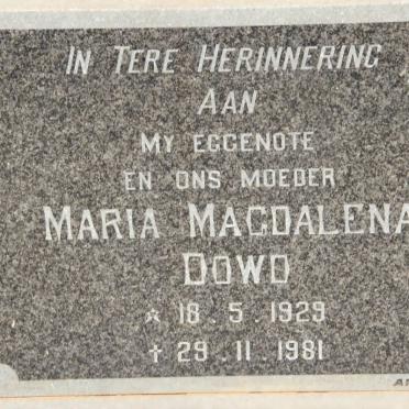 DOWD Maria Magdalena 1929-1981