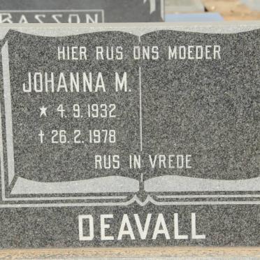 DEAVALL Johanna M. 1932-1978