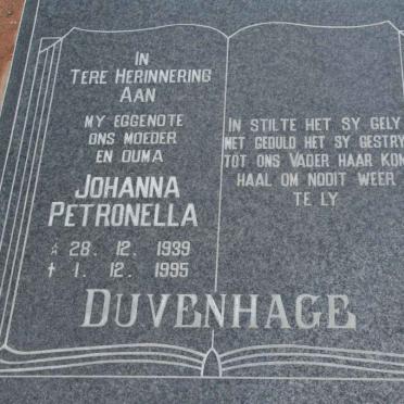 DUVENHAGE Johanna Petronella 1939-1995
