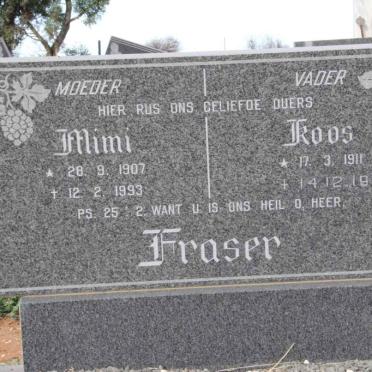 FRASER Koos 1911-1994 &amp; Mimi 1907-1993