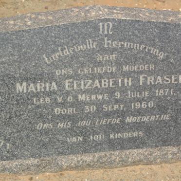 FRASER Maria Elizabeth nee v.d. MERWE 1871-1960