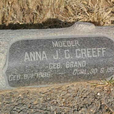 GREEFF Anna J.C. nee BRAND 1886-1967