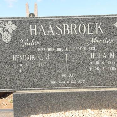 HAASBROEK Hendrik C.J. 1921- &amp; Heila M. 1932-1985
