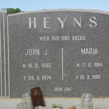 HEYNS John J. 1885-1974 &amp; Maria 1884-1982