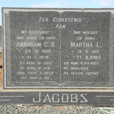 JACOBS Abraham C.D. 1905-1979 &amp; Martha L. 1921-2003
