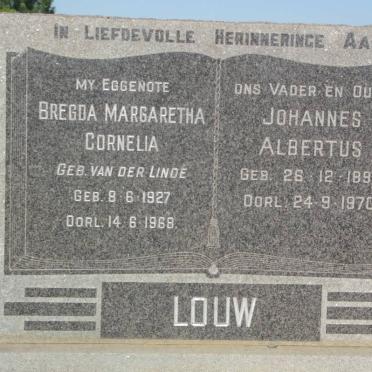 LOUW Johannes Albertus 1898-1970 &amp; Bregda Margaretha Cornelia van der LINDE 1927-1968