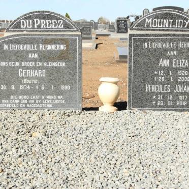 MOUNTJOY Hercules Johannes 1917-2012 &amp; Ann Eliza 1920-2008 :: DU PREEZ Gerhard 1974-1990