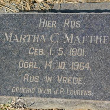 MATTHEE Martha C. 1901-1964