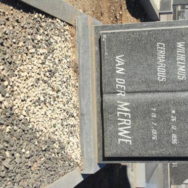 MERWE Wilhelmus Gerhardus, van der 1896-1976