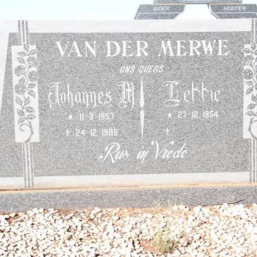 MERWE Johannes M., van der 1957-1986 &amp; Lettie 1954-