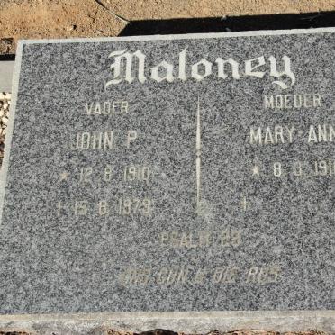 MALONEY John P. 1910-1979 &amp; Mary Ann 1916-