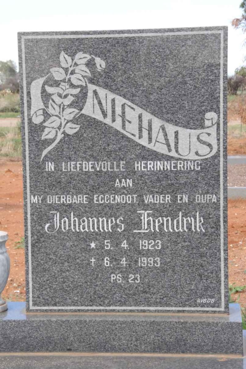 NIEHAUS Johannes Hendrik 1923-1993