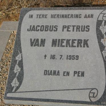 NIEKERK Jacobus Petrus, van -1959