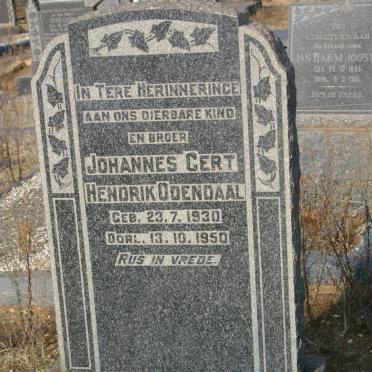 ODENDAAL Johannes Gert Hendrik 1930-1950