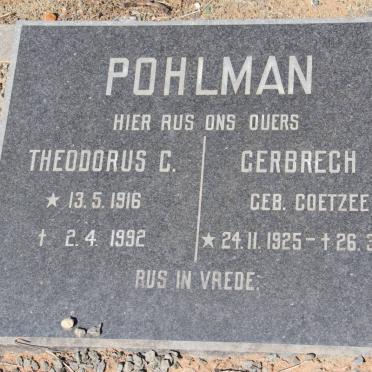 POHLMAN Theodorus C. 1916-1992 &amp; Gerbrech E. COETZEE 1925-1976