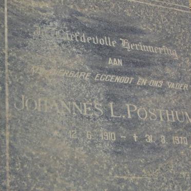 POSTHUMUS Johannes L. 1910-1970