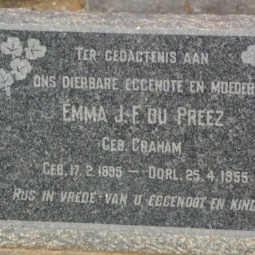 PREEZ Emma J.F., du nee GRAHAM 1895-1955
