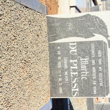 PLESSIS Martie, du nee MEYER 1926-1985