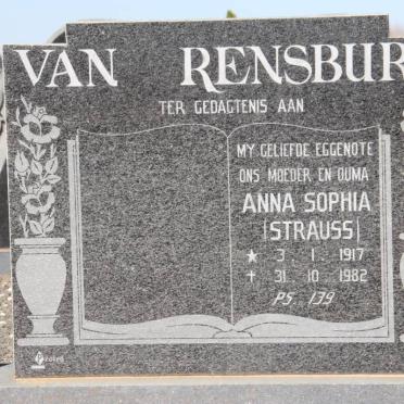 RENSBURG Anna Sophia, van nee STRAUSS 1917-1982