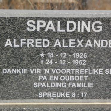 SPALDING Alfred Alexander 1926-1952