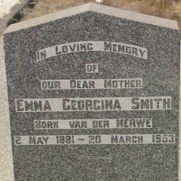 SMITH Emma Georgina nee van der MERWE 1881-1953