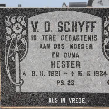 SCHYFF Jan Augusts, v.d. 1913-1973 &amp; Hester 1921-1984