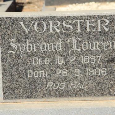 VORSTER Sybrand Lourens 1897-1986