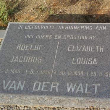 WALT Roelof Jacobus, van der 1886-1950 &amp; Elizabeth Louisa 1884-1962