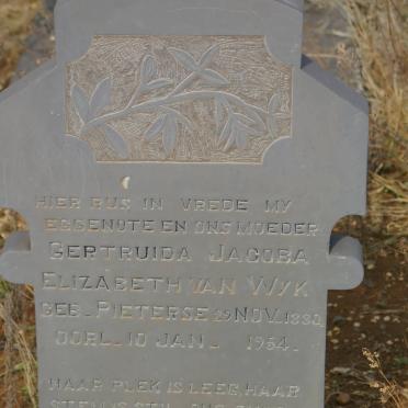 WYK Gertruida Jacoba Elizabeth, van nee PIETERSE 1880-1954